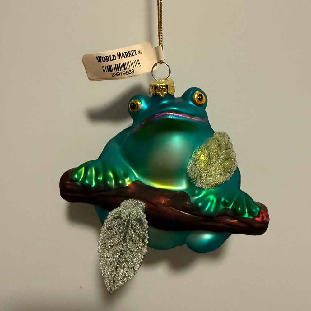 Cost Plus World Market Teal Frog Ornament